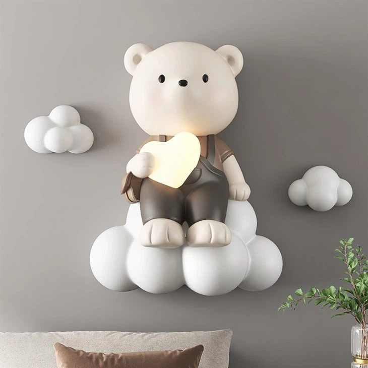 3D LED Cloud Bear Wall Art